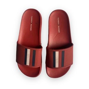 Tommy Hilfiger Slide Sandals Size 5.5W 4M Red Multicolor Blue White No Flaws
